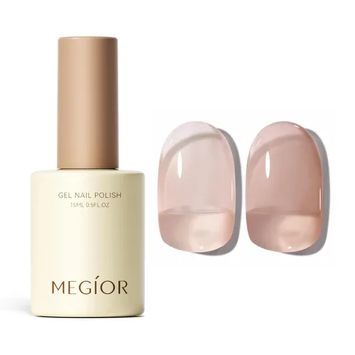 Miniatura 77 de MEGIOR Esmalte de uñas de gel blanco de 0.5 fl oz, color blanco antiguo, secado con luz UV, esmalte de gel francés, arte de uñas, salón de manicura