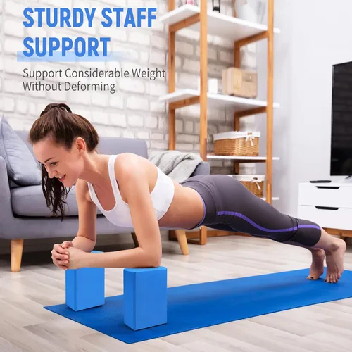 Miniatura 5 de Yoga Blocks 2 Pack, 9"x6"x3" High-Density EVA Foam Yoga Block, Non-Slip Yoga Blocks for Yoga, Pilates Meditation, Stretching and Toning, Supportive