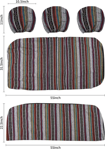 Miniatura 8 de VarCozy - Juego completo de fundas para silla de montar Baja, fundas para asiento delantero y asiento trasero dividido para sedán, SUV, camioneta