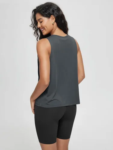 Miniatura 4 de ODODOS Paquete de 3 camisetas sin mangas sueltas para mujer, camisetas sin mangas para gimnasio, atletismo, entrenamiento, camisetas de yoga