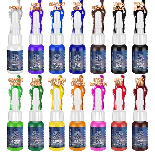 Miniatura 5 de ATOMUS Kit de tinta de tatuaje, juego de pigmentos de tatuaje, pigmento de tinta de tatuaje de plantas naturales, pigmento permanente para tatuajes