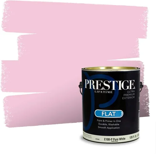 Miniatura 544 de Prestige Paints Pintura exterior e imprimación en uno, 1 galón, plano, coincidencia comparable de Valspar* Amber Rose*
