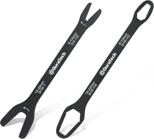 DURATECH Juego de llaves universales, Juego de llaves multifuncional, SAE y métricas, 1/4”-1” & 6-25mm, 38 tamaños en 2 piezas, para reparación de