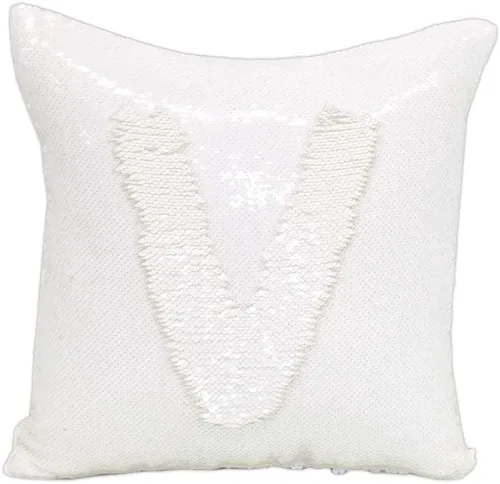 Miniatura 17 de JYFLZQ - Fundas de almohada de lentejuelas sublimadas en blanco 40.6 x 40.6 cm - Juego de 2 fundas reversibles con lentejuelas para almohadas