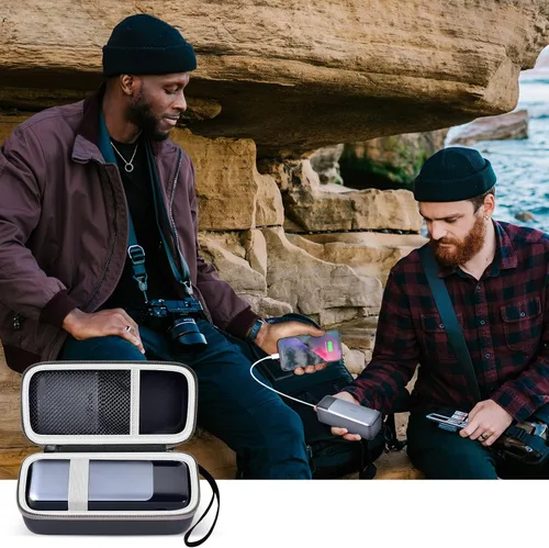 Miniatura 6 de casmilee Funda compatible con Anker 737/735/736/717 USB-C cargador portátil Power Bank, bolsa de pared plegable rápida para adaptador de CA GaN Negro