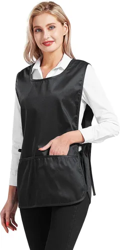Miniatura 5 de Nanxson Delantal de zapatero unisex con 2 bolsillos profundos, paquete de 2 Smock con lazos laterales para el trabajo de la cocina CF3137