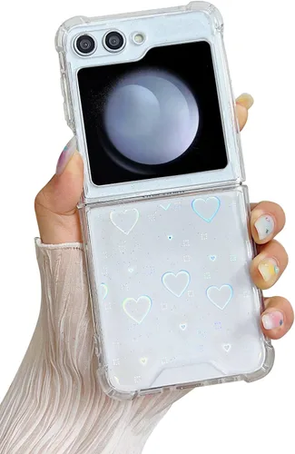 Miniatura 14 de Compatible con Samsung Galaxy Flip 4, funda transparente con flores secas prensadas, para mujeres y niñas, TPU suave a prueba de golpes, funda