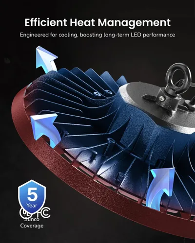 Miniatura 5 de Sunco - Paquete de 6 luces LED UFO de alta bahía, 200W, 28000 lúmenes, 5000K 120-277V regulables 0-10V, luces ultra brillantes para tienda comercial