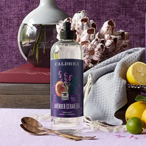 Miniatura 5 de Caldrea Jabón para platos, líquido biodegradable para lavar platos hecho con corteza de jabón y aloe vera, hoja de cedro de lavanda, 16 onzas