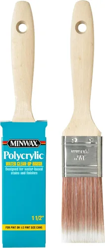 Minwax 427310008 Cepillo de manchas de madera policrílica, 1.5 pulgadas, color blanco