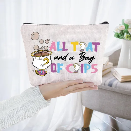 Miniatura 6 de BWWKTOP Bolsa de maquillaje Mrs. Potts And Chip Regalos inspirados en la belleza, todo eso y una bolsa de papas fritas Bolsa de maquillaje con Bolsa