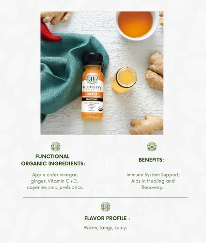 Miniatura 3 de Remedy Organics Immunity Plus Shot, Digest paquete de 12 Aumenta la energía, la función cerebral, la desintoxicación y el metabolismo
