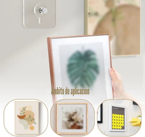 Miniatura 3 de Ganchos adhesivos sin taladros, colgadores de fotos mejorados sin clavos, ganchos adhesivos de montaje en pared para colgar, ganchos de pared sin