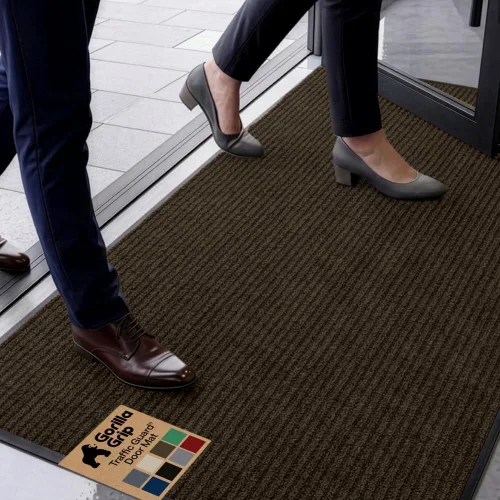Miniatura 23 de GORILLA GRIP Tapete impermeable para puerta de protección de tráfico, tapetes de entrada resistentes, respaldo fuerte, alfombras comerciales