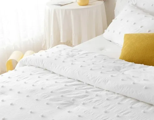 Miniatura 5 de INDACORIFY Funda de edredón blanca de 3 piezas de algodón estilo bohemio, funda de edredón Doone de algodón indio lavado, 2 fundas de almohada