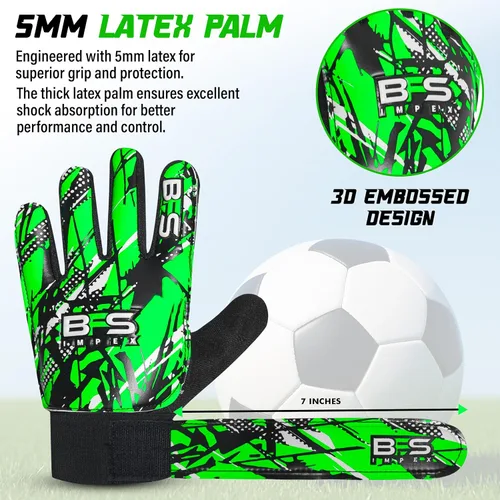 Miniatura 3 de Guantes de portero de fútbol para niños, guantes de portero de fútbol juvenil para niños, jóvenes y niños con palma de látex antideslizante fuerte