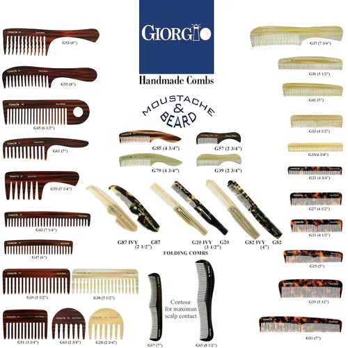 Miniatura 8 de Giorgio G51 - Peine desenredante para el cabello pequeño, peine de bolsillo de dientes anchos para cabello grueso, rizado y ondulado. Peine tortuga