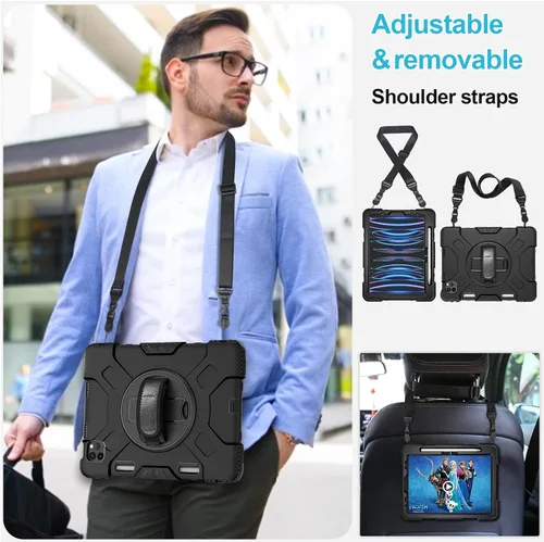 Miniatura 5 de Funda para iPad Pro de 11 pulgadas (2022/2021/2020/2018): Funda de silicona para iPad 11 (4ª/3ª/2ª/1ª) generación con protector de pantalla, Negro