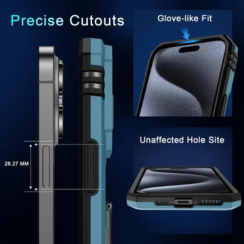 Miniatura 115 de DEERLAMN Funda para iPhone Xs Max con funda deslizante para cámara + protector de pantalla, soporte giratorio de anillo de grado militar a prueba