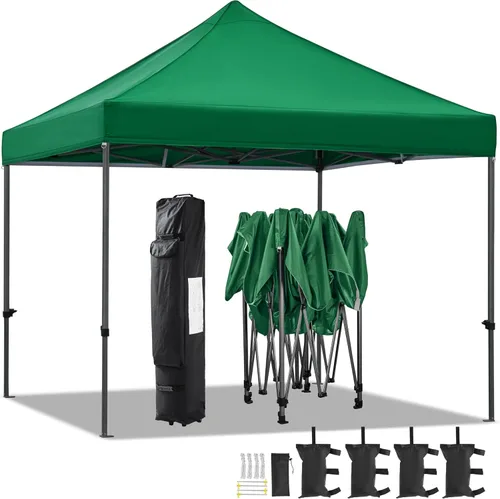 Miniatura 11 de Yaheetech - Tienda de campaña desplegable resistente, refugio comercial instantáneo de 10 x 15, toldo ajustable al aire libre con bolsa con ruedas