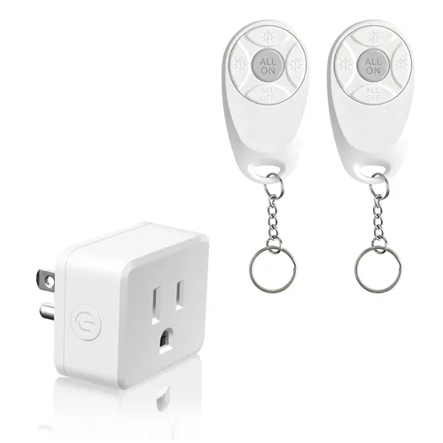 Miniatura 16 de Toma de control remoto, interruptor de luz y enchufe remoto greencycle con interruptor de luz inalámbrico, rango de 500 pies, no necesita cableado