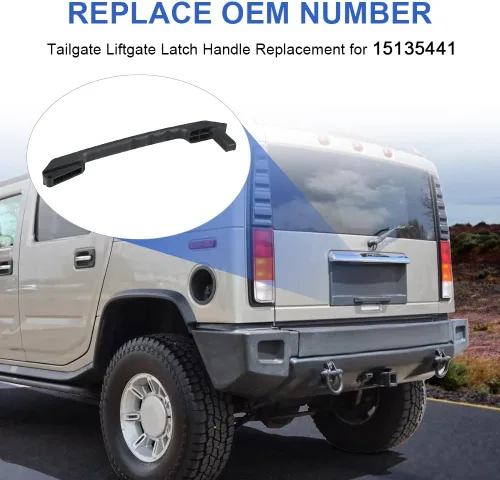 Miniatura 3 de JDMON Reemplazo para manija de puerta trasera elevadora exterior con textura Hummer H2 2003 2004 2005 2006 2007 2008 2009 manija de pestillo