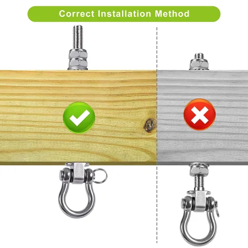 Miniatura 7 de BeneLabel 2 piezas de vigas de madera y colgador de vigas en I, extraíbles y fáciles de conectar, ganchos de acero inoxidable resistentes, hamaca