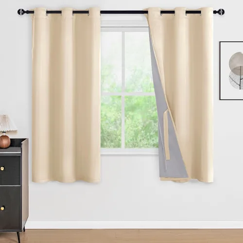 Miniatura 157 de DWCN Cortinas 100% opacas de 84 pulgadas de largo para dormitorio con forro negro, paneles de cortina de ventana de doble capa con aislamiento Azul