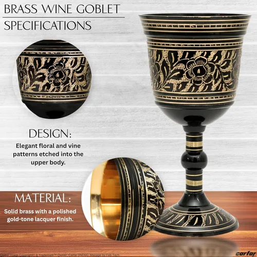 Miniatura 4 de Copa de vino real de latón macizo, copa de vino real, hecha a mano, decoración medieval, cáliz gótico, paquete de 1 unidad (negro profundo)