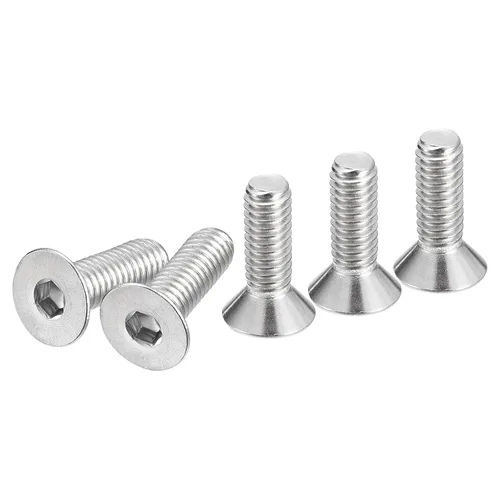 Miniatura 10 de DTGN Tornillos de cabeza plana de 3/8-16 x 2-1/2", paquete de 20 tornillos de cabeza plana de acero inoxidable 304, rosca completa, pernos