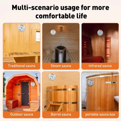 Miniatura 4 de Termómetro de sauna Fahrenheit e higrómetro 2 en 1 – Medidor preciso de temperatura de humedad interior, accesorios de sauna, medidor