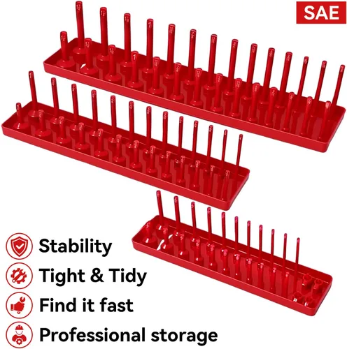 Miniatura 2 de AIUITIO Juego de 3 bandejas organizadoras de dados, bandejas de almacenamiento de dados SAE, soportes de dados de accionamiento profundos y poco