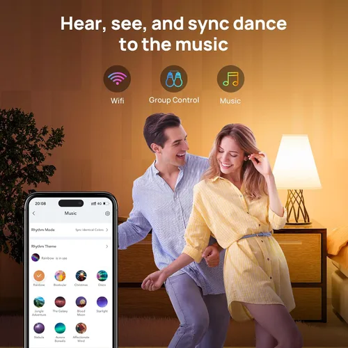 Miniatura 6 de Consciot Bombillas inteligentes, bombillas LED A19 E26 que cambian de color, WiFi y Bluetooth, certificado Matter, funciona con Alexa, Google Home
