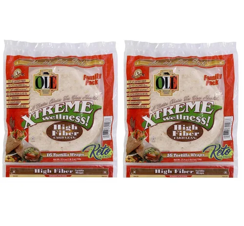 Miniatura 6 de Ole Mexican Foods Xtreme Wellness - Alto contenido de fibra y bajo en carbohidratos apto para dieta cetogénica, 16 envolturas de tortilla