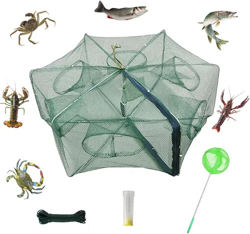 1/2 piezas de trampa de cebo de pesca plegable cangrejo pez pececillo minnow cangrejo cangrejo cangre
