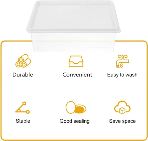 Miniatura 8 de Luxshiny Contenedor de almacenamiento de carne, tapa para guardar tocino, organizador de refrigerador, cortes en frío, almacenamiento de alimentos