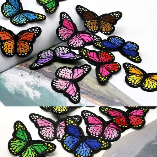 Miniatura 6 de 20 parches de mariposa para planchar, parche de reparación bordado de 2 tamaños