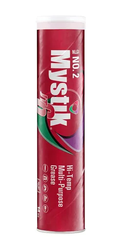 Mystik JT-6 Tubo de grasa de alta temperatura para pistola de engrase, complejo de litio rojo multiusos, NLGI 2, grasa para rodamientos de rueda, 14