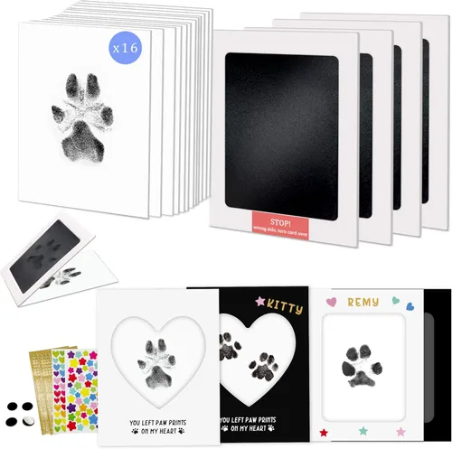 MYPAWLETS Kit de Huellas de Patas, Almohadilla de Tinta Limpia/Sin Tinta para Huellas de Perros/Gatos, Almohadilla de Sello de Huellas para Perros,