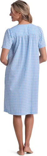 Miniatura 2 de Miss Elaine Bata corta de seersucker para mujer, cierre de broches frontal y mangas cortas, dos bolsillos delanteros, ropa de dormir y ropa