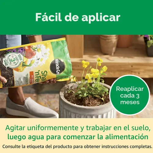 Miniatura 8 de Miracle-Gro Shake 'N Feed - Alimento vegetal multiusos, para plantas en el suelo y en macetas, nutrición por hasta 3 meses, 8 lbs.