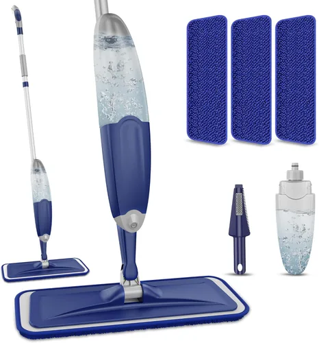 Trapeador de microfibra para limpieza de pisos: mopas de piso de madera dura en seco y húmedo con 3 almohadillas lavables para Swiffer Powermop -