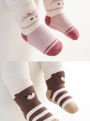 Miniatura 7 de Calcetines antideslizantes para bebés y niños pequeños, cálidos, gruesos, antideslizantes, calcetines para niñas y niños, recién nacidos, 5 pares