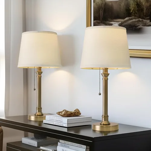 Miniatura 15 de Oneach Lámpara de mesa pequeña de 19.5 pulgadas para dormitorio, lámparas de noche para mesita de noche, lámpara de mesa negra para sala de estar