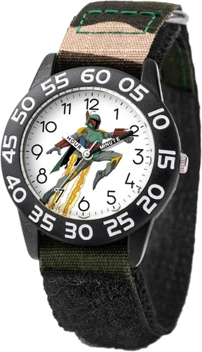STAR WARS Reloj de profesor de tiempo plástico para niños, reloj analógico de correa de nailon de cuarzo, Camo, Plástico