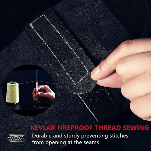 Miniatura 5 de Chaqueta de soldadura de cuero, resistente al fuego, delantal de soldadura resistente con manga, puños ajustables, cuello ajustable