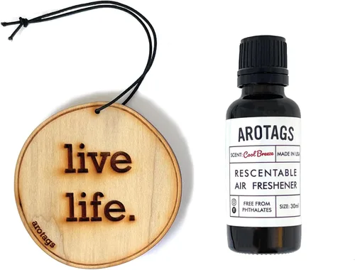 Arotags Ambientador de madera para automóvil, difusor de aroma de abedul de larga duración durante más de 365 días, incluye difusor de espejo