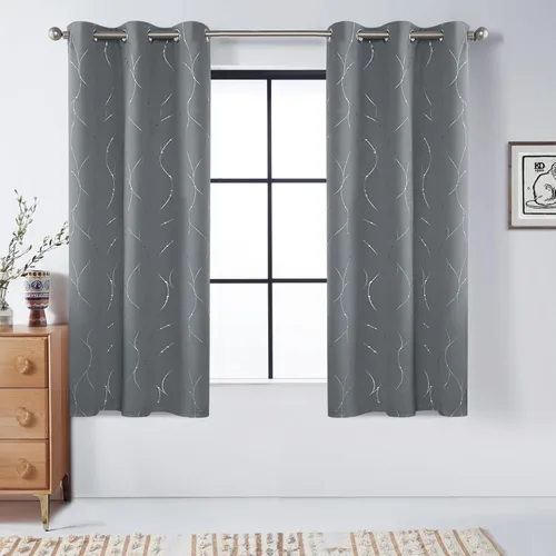 Miniatura 22 de BUHUA - Paneles de cortinas opacas para sala de estar, cortinas grises con aislamiento térmico, cortinas de ventana para dormitorio - 72 pulgadas