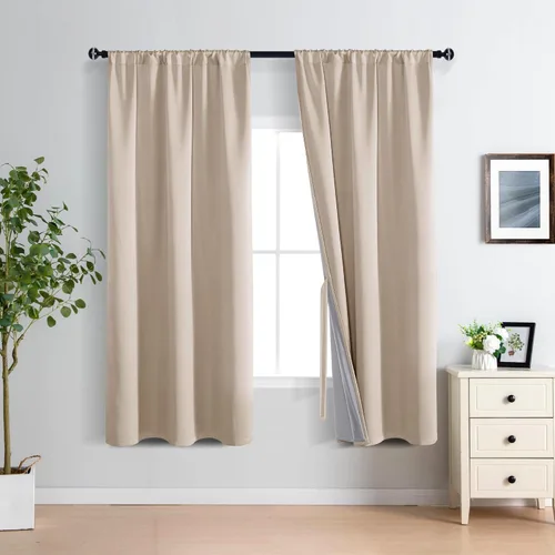 Miniatura 53 de XWZO Cortinas Opacas 100% Blancas - Cortinas de Bloqueo Total de Calor y Luz con Forro Negro para Dormitorio/Cuarto de Lavado, Paneles de Ventana