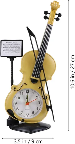 Miniatura 2 de BESPORTBLE Reloj despertador de violín electrónico con forma de violín para dormitorio, sala de estar, hogar D Cor y decoración de mesa de oficina